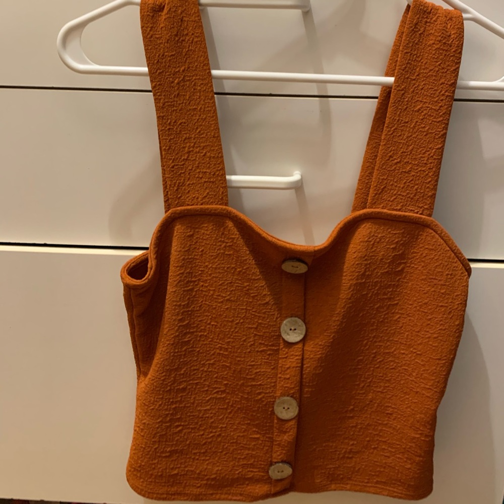 Faux button tank top